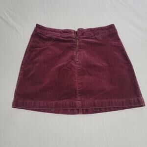 Vintage Justice Courderoy Mini Skirt With Built In Shorts Size S Burgundy